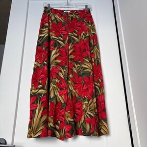 Vintage 90s Tropical Floral Skirt Made in Canada | S/M Beach Summer Travel